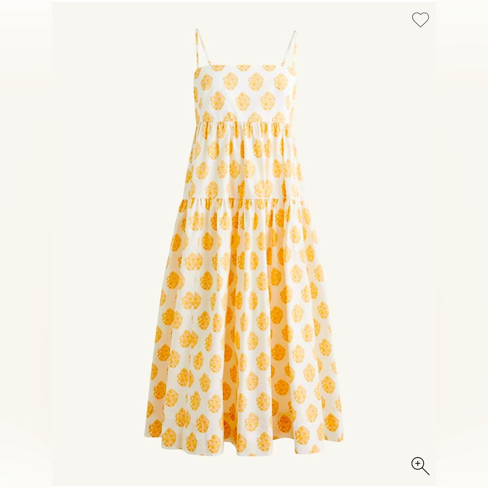 J Crew Tiered Bow Back Midi Dress Cotton Floral Block Print 16 Excellent